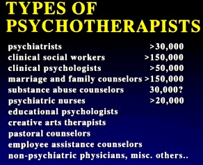 Types of
Psychotherapists